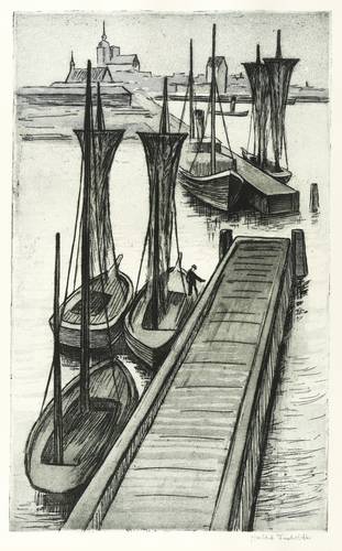 Tucholski, Herbert -  -  - Stralsund vom Rügendamm aus