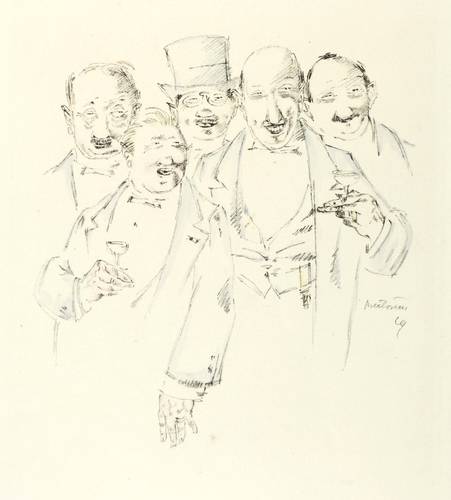 Preetorius, Emil -  -  - Die Gründung (Fünf Herren mit Likörgläsern)