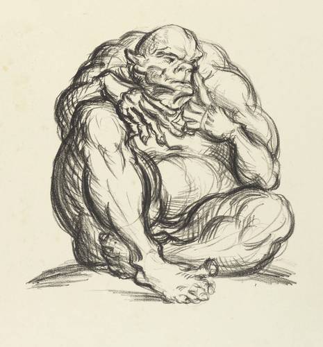 Hettner, Otto -  -  - Kauernder Gorilla