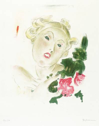 Gussmann, Otto -  -  - Rokoko-Kopf mit Blütendekor (nach Paul Scheurich)