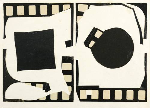 Wolff, Willy -  -  - Ohne Titel (Schwarzes Quadrat und schwarzer Kreis)