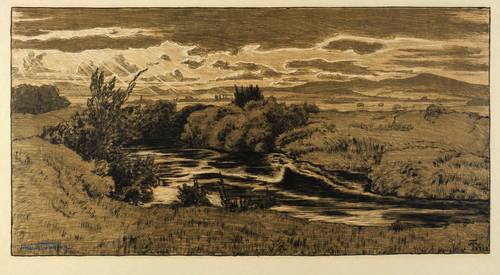 Thoma, Hans -  -  - Sommerabend an der Nidda (Niddalandschaft am Abend)