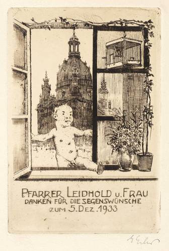 Erler, Georg -  -  - Fenster mit Blick auf die Frauenkirche