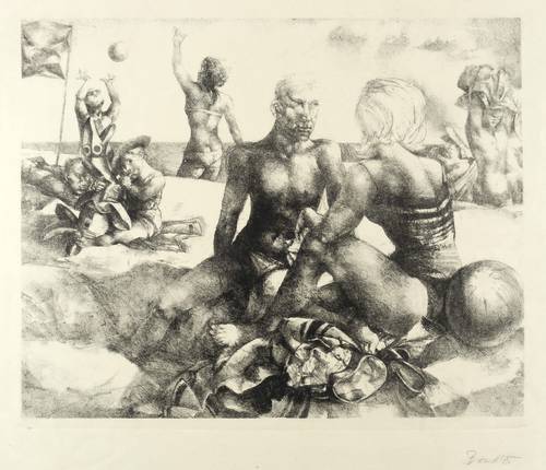 Brendler, Georg -  -  - Große Strandszene