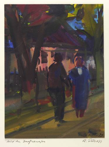 Pusch, Richard -  -  - Auf der Dorfstraße