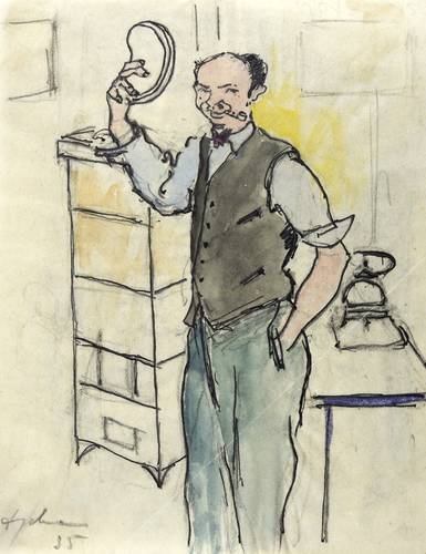 Engelmann, Wilhelm -  -  - Mann mit Stulle