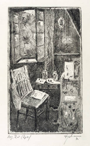 Engelmann, Wilhelm -  -  - Zimmer mit offenem Fenster