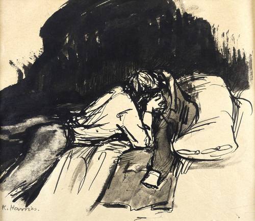 Harries, Katrine -  -  - Weinend auf dem Bett