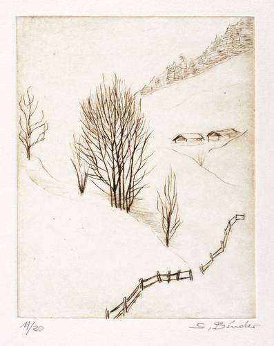 Binder, Sepp -  -  - Verschneite Berglandschaft