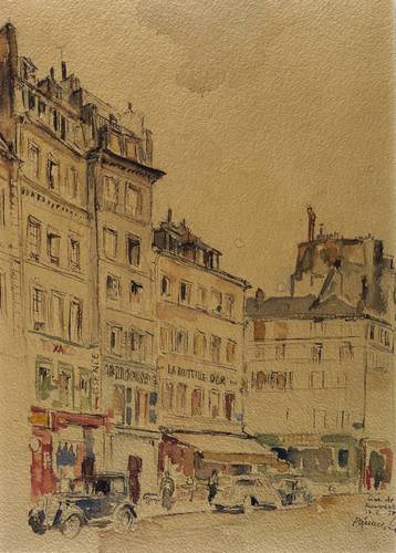 Französischer Maler -  -  - Quai de Montebello (Rue de la Bucherie Paris)