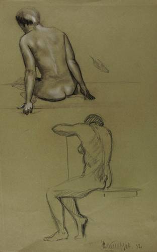 Felsko-Schülke, Elsa Maria -  -  - Zwei Rückenakt-Studien