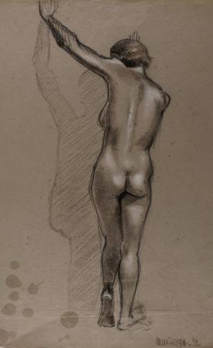 Felsko-Schülke, Elsa Maria -  -  - Stehender Rückenakt