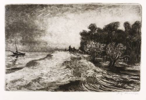 Kempe, Fritz -  -  - Fischerdorf im heraufziehenden Sturm (Nidden)