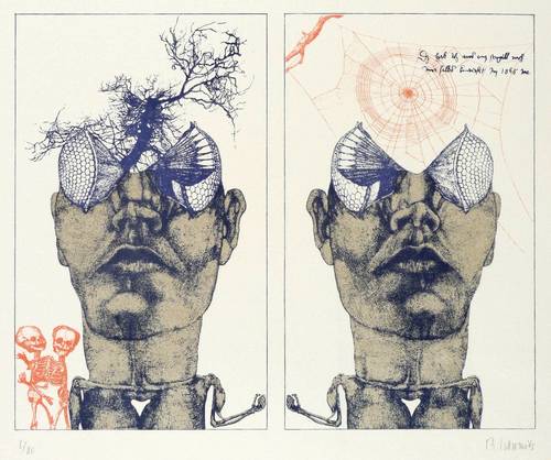 Schwarz, Reiner -  -  - Selbstbildnis als siamesischer Zwilling