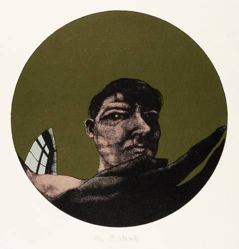 Schwarz, Reiner -  -  - Selbstbildnis in der Manier des Parmigianino