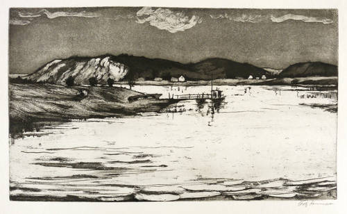 Kempe, Fritz -  -  - Elbe mit Spaargebirge