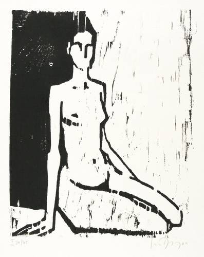 Dewerny, Luise -  -  - Akt vor Schwarz-Weiß