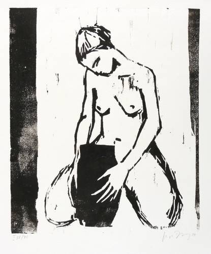 Dewerny, Luise -  -  - Knieender Akt mit Vase