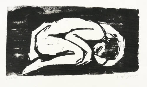 Dewerny, Luise -  -  - Zusammengekauerter Akt