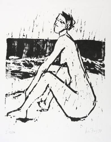 Dewerny, Luise -  -  - Weiblicher Akt am Strand