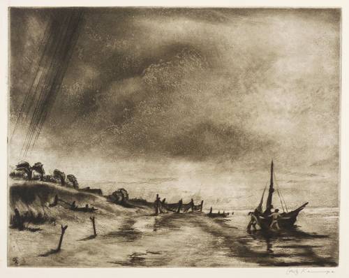 Kempe, Fritz -  -  - Aufziehender Sturm über Nidden