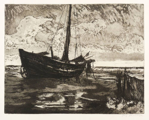 Kempe, Fritz -  -  - Fischkutter am Strand (Ostsee)