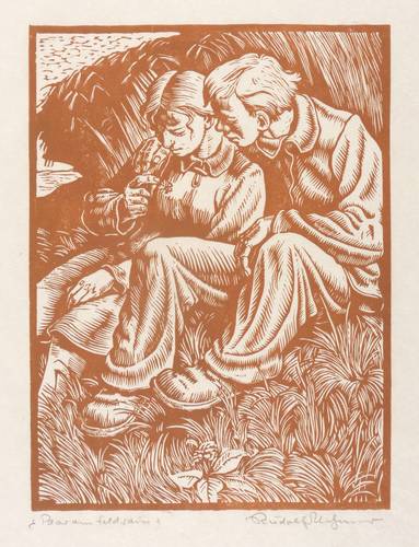 Nehmer, Rudolf -  -  - Paar am Feldrain