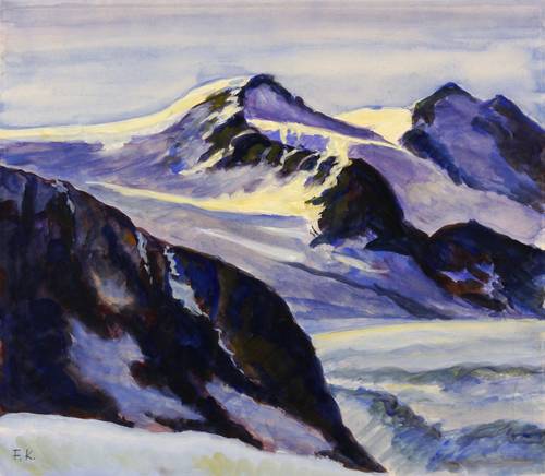 Kempe, Fritz -  -  - Schneebedeckter Alpengipfel im Abendlicht II