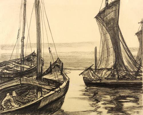 Kempe, Fritz -  -  - Drei Kurenkähne (Nidden)