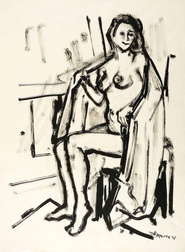 Hippold, Erhard -  -  - Sitzender Akt