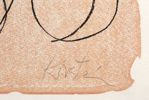 Schmidt-Kirstein, Helmut -  -  - Blumenvase auf rotem Grund