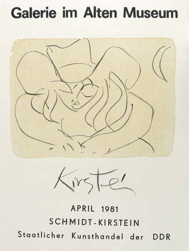 Schmidt-Kirstein, Helmut - Ausstellungsplakat Galerie im Alten Museum - Ausstellungsplakat Galerie im Alten Museum - Mädchen mit Mondsichel