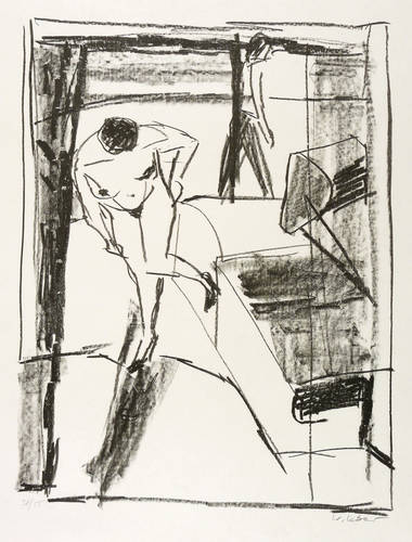 Leber, Wolfgang -  -  - Ohne Titel (Akt im Raum)