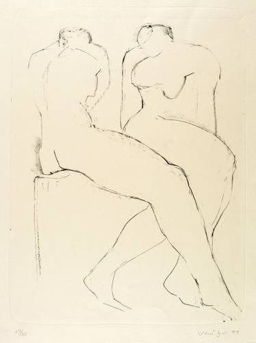 Stötzer, Werner -  -  - Zwei sitzende Akte