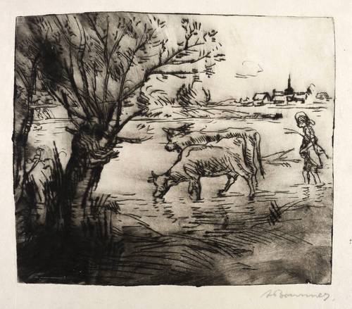 Brunner, Adolf -  -  - Saufende Kühe