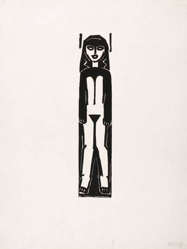 Wolff, Gustav Heinrich -  -  - Baumstamm-Mädchen (Weibliches Idol)