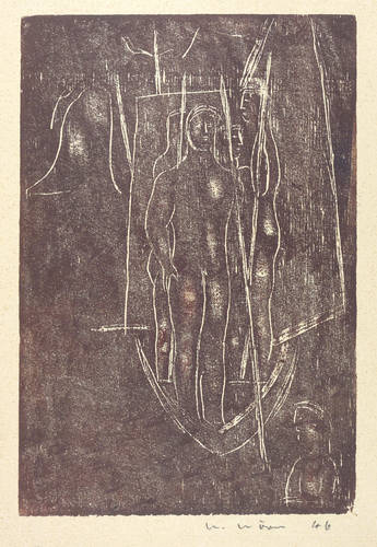 Wörn, Walter -  -  - Figurengruppe mit Boot