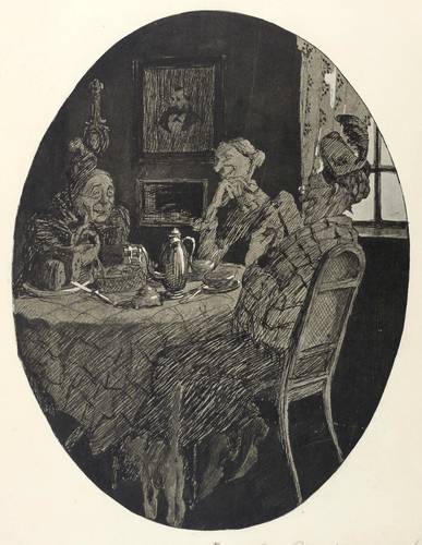 Wilke, Erich -  -  - Drei Damen beim Kaffeeklatsch