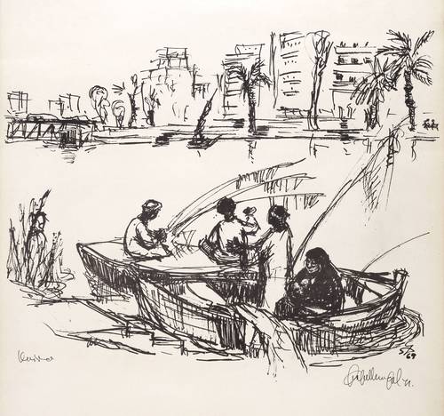 Stengel, Gerhard -  -  - Kairo (Angler im Boot)