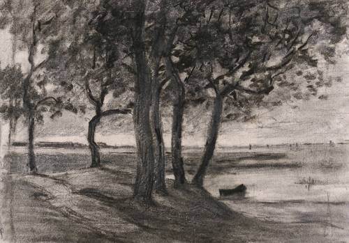 Deutscher Zeichner -  -  - Seeufer