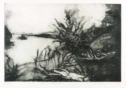 Herrmann, Gunter -  -  - Elbe mit Schleppkahn