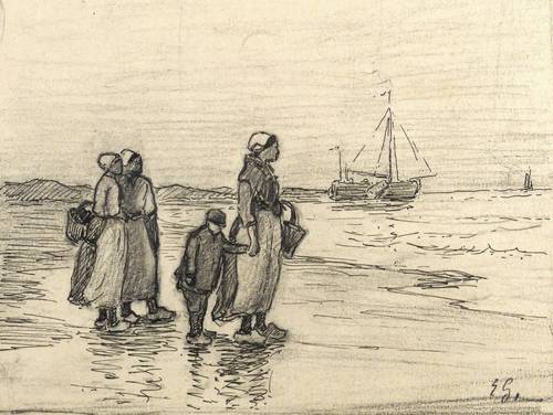 Monogrammist E.G -  -  - Holländische Strandszenen