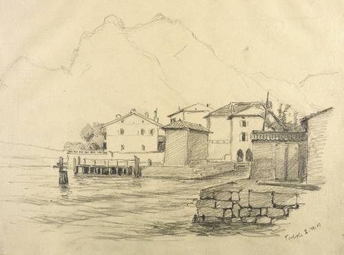 Deutscher Zeichner -  -  - Hafen von Torbole (Gardasee)