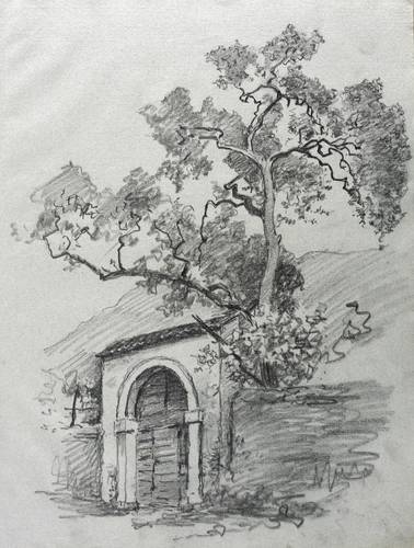 Deutscher Zeichner -  -  - Gartentor (Italien)