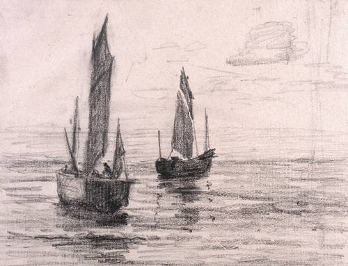 Deutscher Zeichner -  -  - Holländische Fischerboote