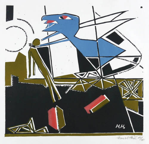 Höch, Hannah -  -  - Leviathan, einen Menschen greifend