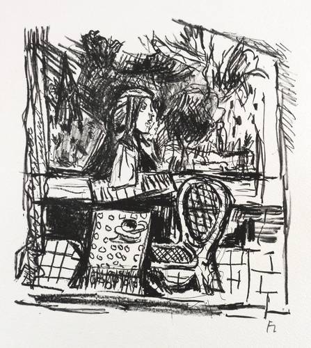 Heuer, Joachim -  -  - Büste auf der Terrasse