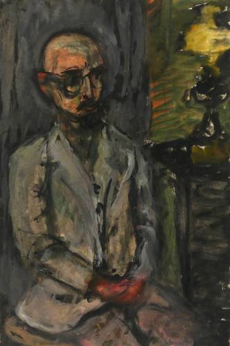 Schmidt, Gustav -  -  - Selbstporträt sitzend