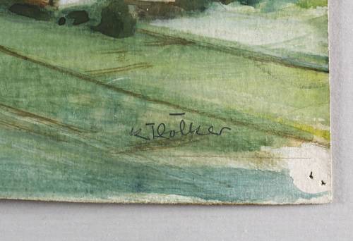 Völker, Karl -  -  - Dorf mit Kirche (Harz)