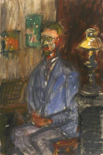 Schmidt, Gustav -  -  - Mann mit blauer Jacke